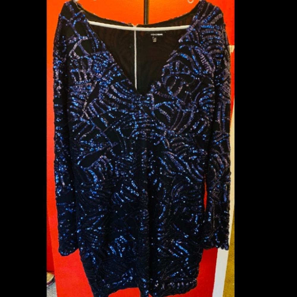 Blue Sequined Mini
